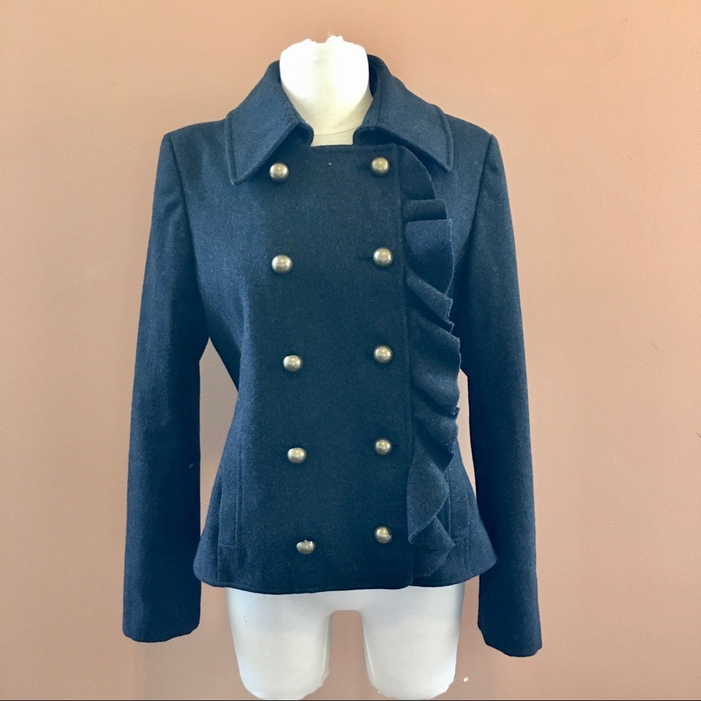 DKNY Charcoal Grey Peacoat size 8